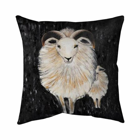 BEGIN HOME DECOR 26 x 26 in. Two Bushy Ram-Double Sided Print Indoor Pillow 5541-2626-AN107